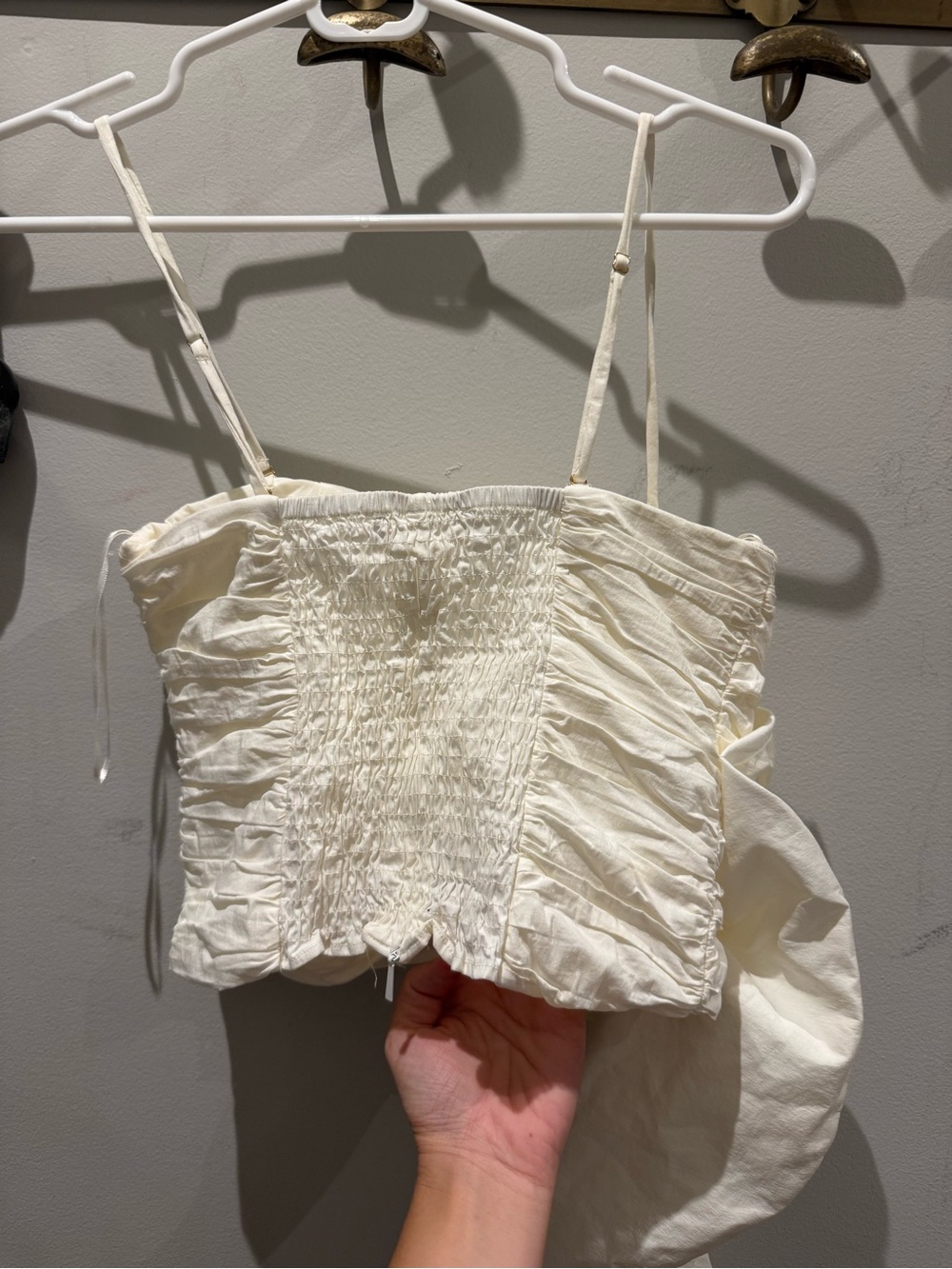 Mango White Ruched Camisole with Side Rosette - Picture 5 of 5
